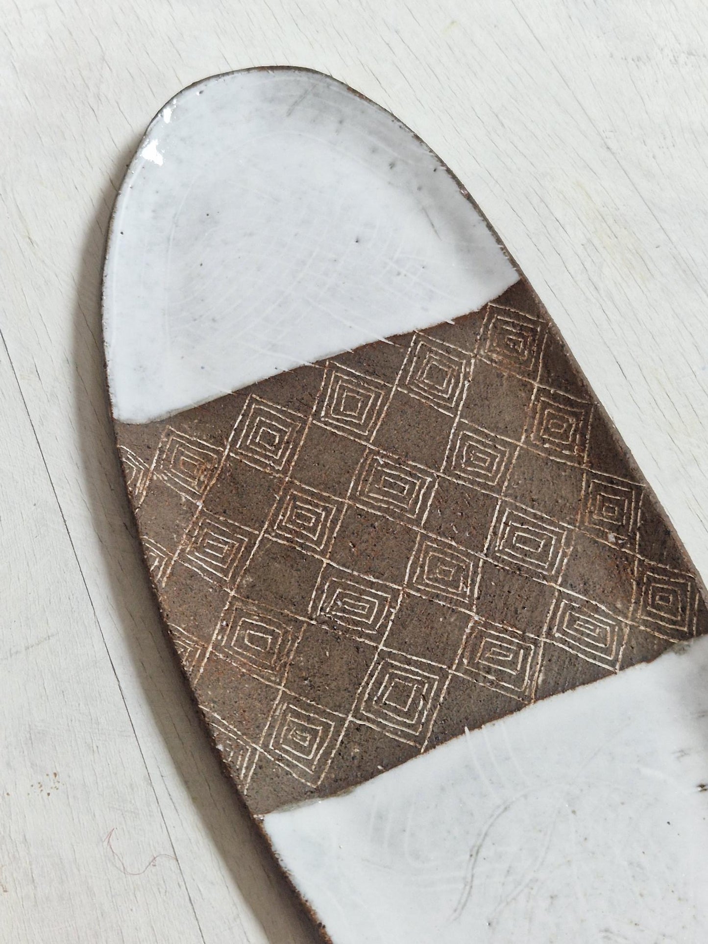 Geometric Patterns - oval tray dark brown No. 1