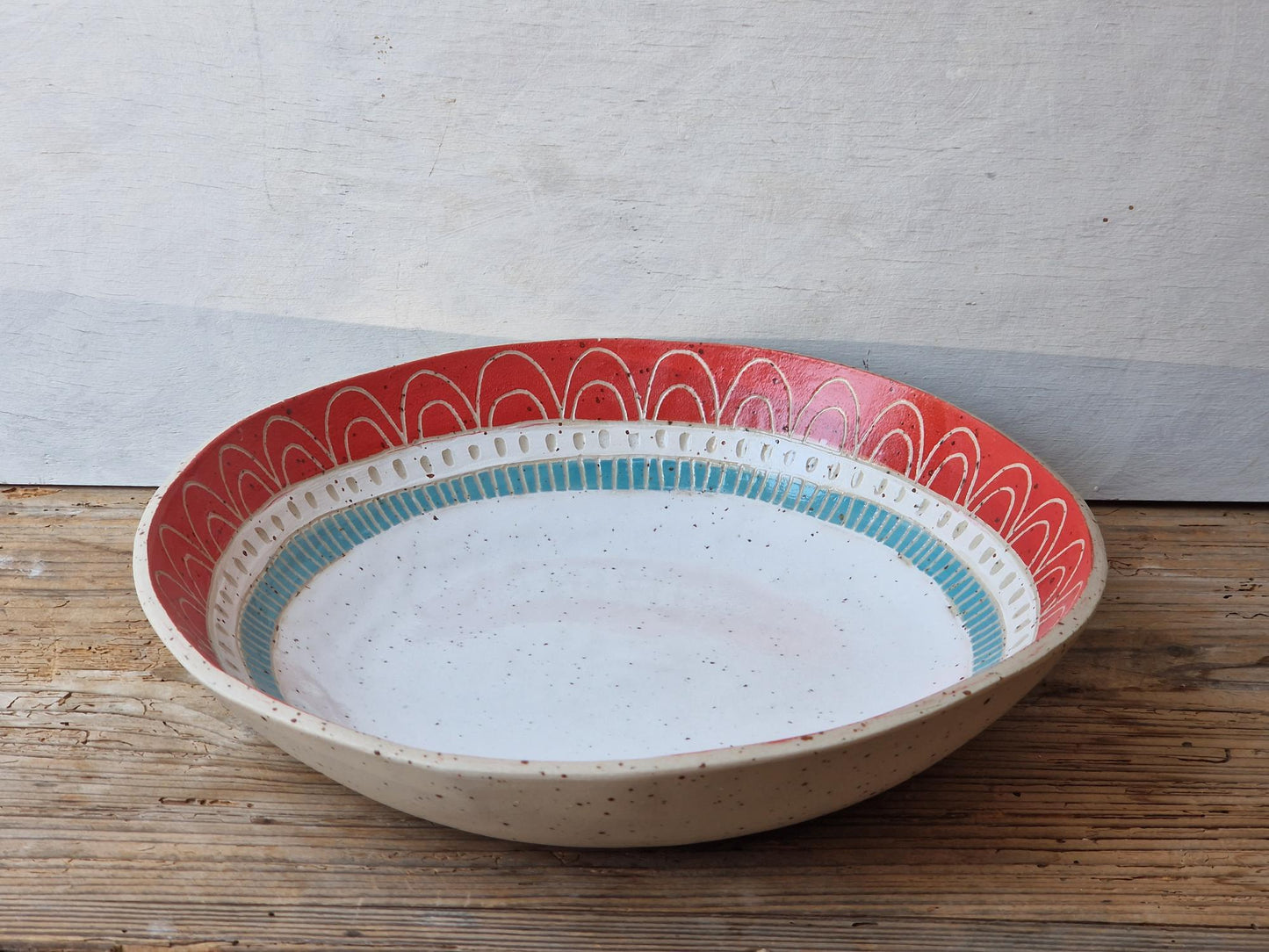 Sgraffito Serving Bowl I