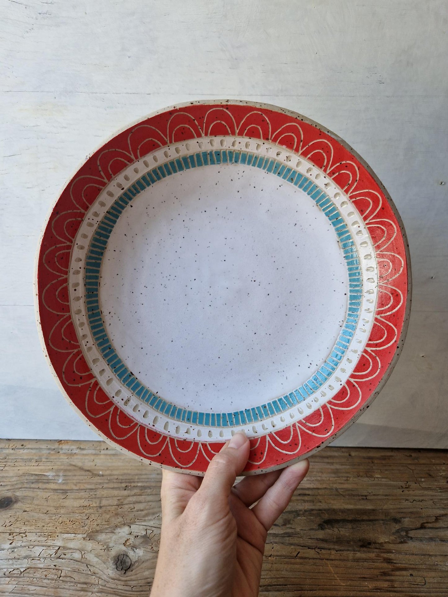 Sgraffito Serving Bowl I